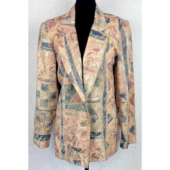 MALCOLM EMILIO • Stay Relevant Tan/Multi Ankh Reworked Vintage Blazer - Picture 9 of 16